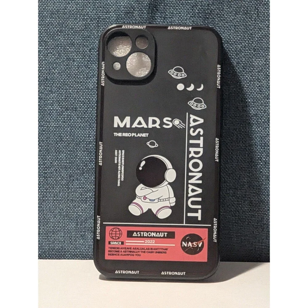 Astronaut Space Phone Case iPhone 14 Pro Max Slim Black TPU NASA Style Cover New